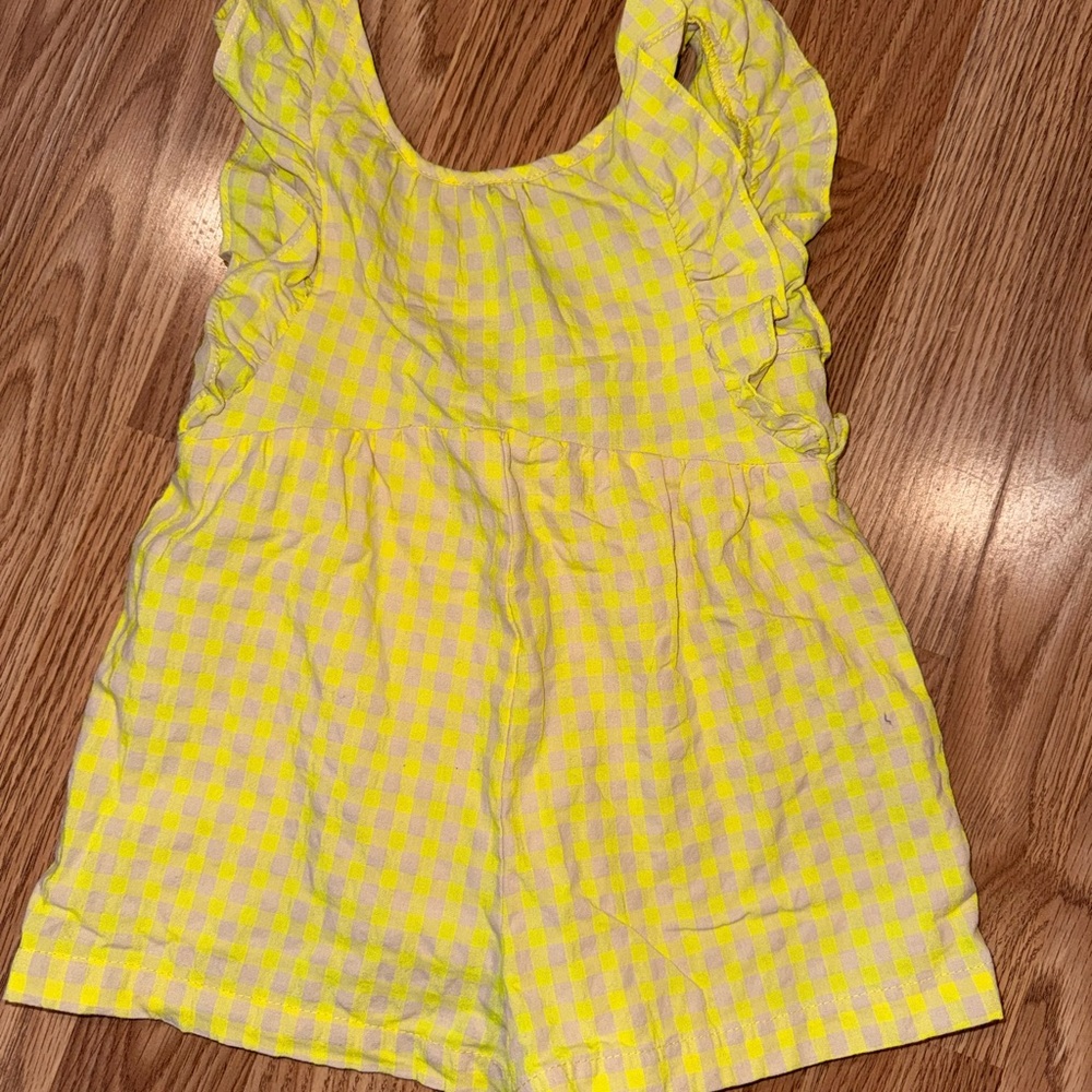 Zara Yellow Checkered Kids Bodysuit